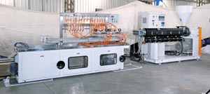 Profile extrusion line.