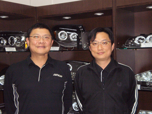 Jun Yan`s CEO Eric Tsai (left) and vice president Alan Tsai are performance-tuning part enthusiasts with a close eye on market trends.