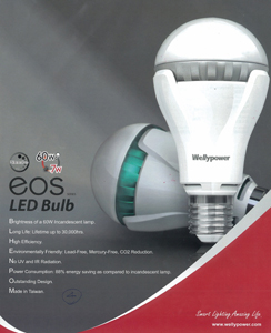 Wellypower`s EOS LED PAR lamp and EOS LED light bulb won the 2011 iF Reddot Design Award.