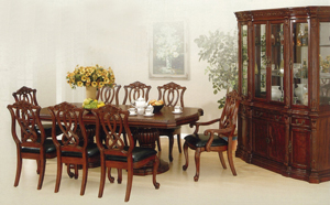 An elegant wooden dining room from Der Chyuan.