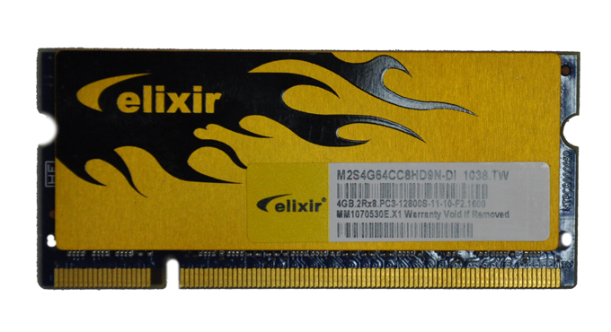 Product Name: Elixir DDR3 SODIMM (42nm) 1.35V <BR>
Company Name: Nanya Technology <BR>
Model No.: M2S4G64CC8HD5N-BE