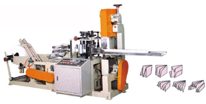 Pocket size facial tissue folding machine.