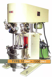 Four shafts high viscosity planetary mixer (vacuum type) developed by Hwa Maw.