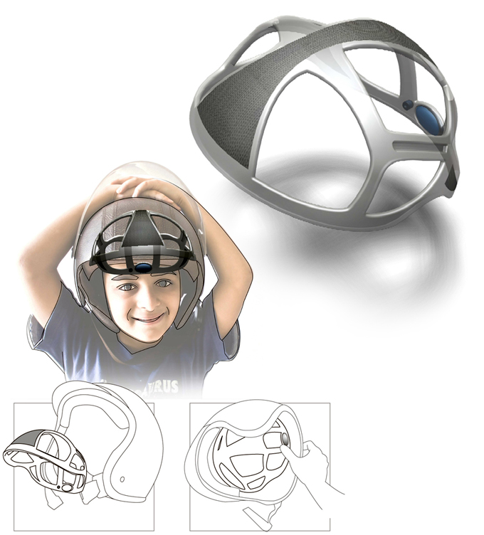 <li>Item: Inflatable Helmet Pad | Helmet Pad</li>
<li>Category: 01. industrial design + product design</li>
<li>Design: National Cheng Kung University, Taiwan</li>
