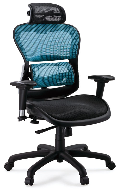 The angle and height of the headrest and armrests of Iou Jia’s mesh office chairs can be adjusted to the position the user needs.