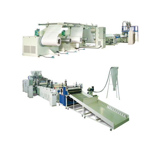 One of Chi Chang’s PE film extrusion lines.