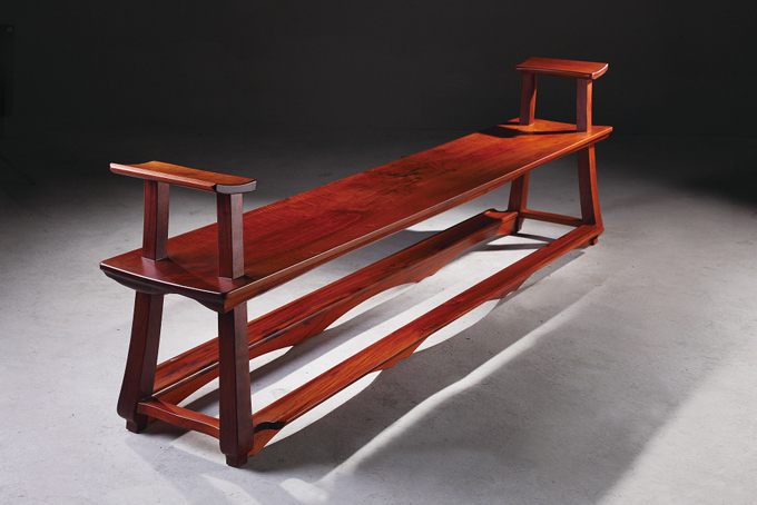 The Dialogue Bench of coarse wood shows wood’s value varies with people’s appreciation of it.