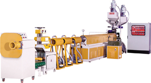 The EPE Tube/Rod/Profile Making Machine by Poly Machine.