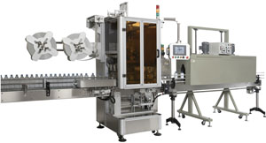 Gold Great Good’s MD-5800-OPP auto shrinkable label inserting machine.