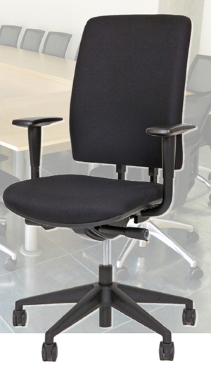 This compact office chair from Chuan Lin Wang has height-adjustable seat and armrests, along with a tilting back.