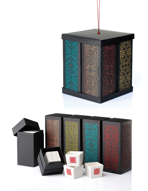 Bonho’s lantern-shaped tea gift box set actually consists of four boxes symbolizing fortune, prosperity, longevity, and happiness. 