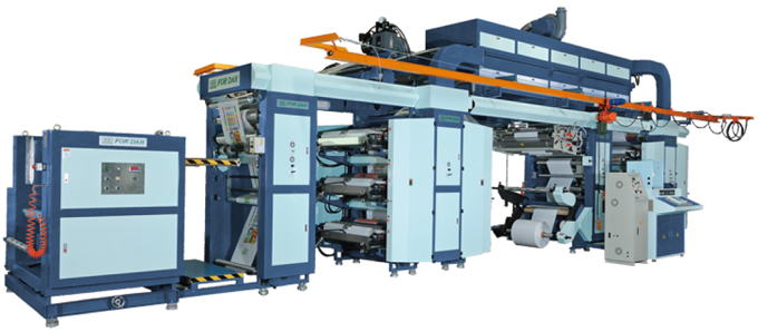 12 Color (C.M.Y.K.) Roll-to-roll Printing Machine For PP Woven / PP-coated Woven Fabric Speed: 100-150M/min