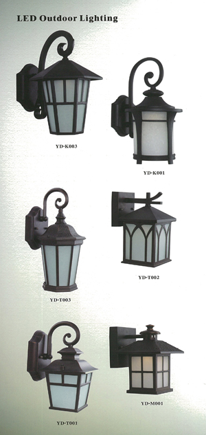 Clair Home’s modern-flavor LED table lamps and classical-look LED outdoor wall lanterns.  