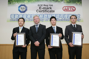 Blandow (second left) with ARTC engineers boasting 