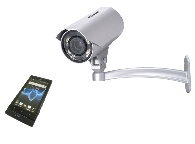 IP cameras (photo by Fine’s IP bullet camera) and smart devices are the core of ITRI’s surveillance system integration technology.