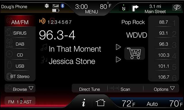 One of the interfaces of Ford`s SYNC with MyFord Touch. 