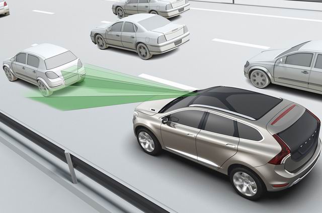 AEB is an autonomous road vehicle safety system which employs sensors to monitor the proximity of vehicles in front and detects situations where the relative speed and distance between the host and target vehicles suggest that a collision is imminent. (photo from the Internet)