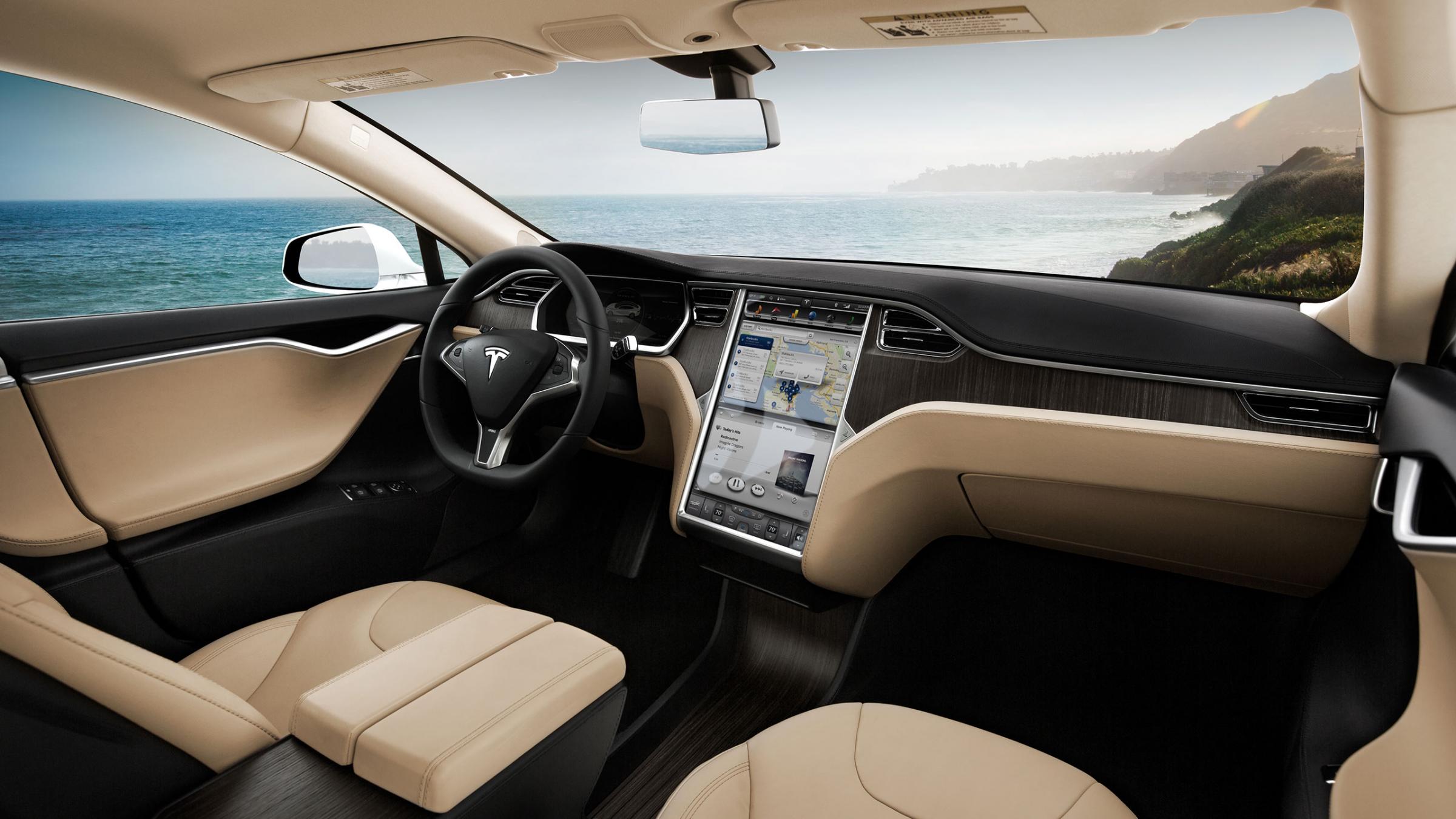 The Tesla Model S has a 17-inch center console display. (Photo from Tesla's website)