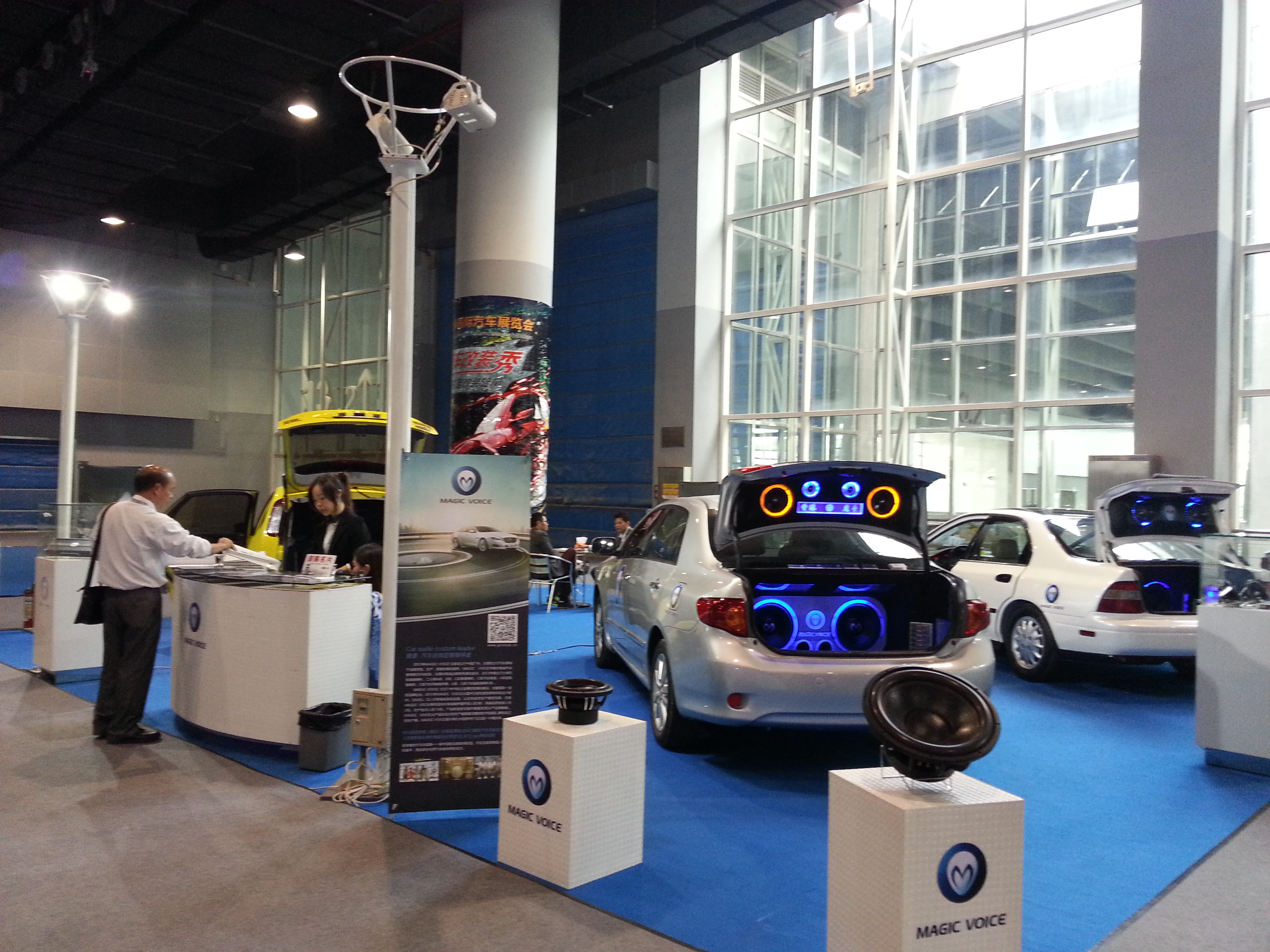 Automotive electronics on display at the 2013 Guangzhou International Auto Parts & Accessories Exhibition.