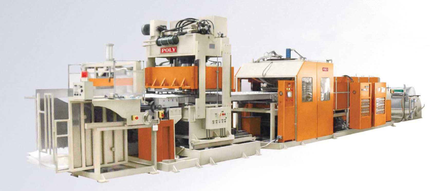 Poly Machinery's in-line die cutting forming machines is highlighted for completing a production cycle in 3.4 seconds.