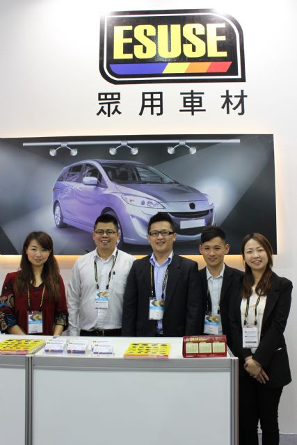 Caption: Esuse's Young, energetic and professional sales team at 2014 Taipei AMPA company booth.