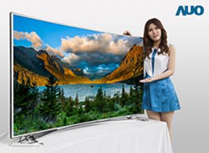 Market research firm WitsView forecasts large-sized panel prices to continue rising in July. (photo of a 4K curved TV panel developed by AUO)