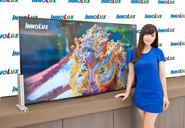 A high-end 3D 4K2K TV panel by Innolux, a major TFT-LCD panel maker in Taiwan. (photo from company website)