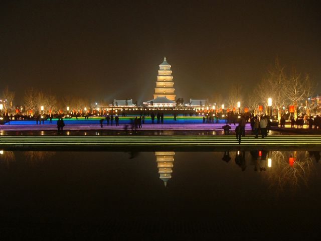The lighting design for the Wild Goose Pagoda in Xi'an The lighting design for the Wild Goose Pagoda in Xi'an