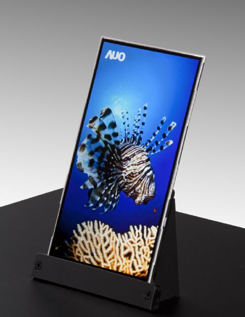 A high-end smartphone panel produced by AUO, the second-largest maker of TFT-LCDs in Taiwan (Photo from AUO)