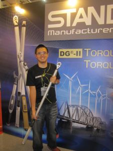 Brand Hsiao, marketing director of Stand Tools, a major digital torque-wrench supplier in Taiwan