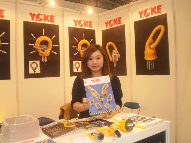 YOKE sales representative Aki Chien was happy to see the bigger turnout at JIMTOF this year.