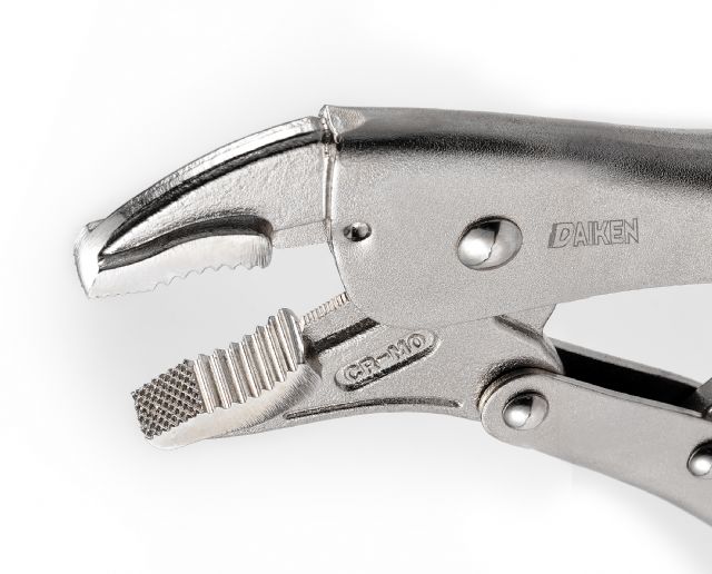 The universal plier from Daiken has cross-grooved jaws for stronger, firmer clamping