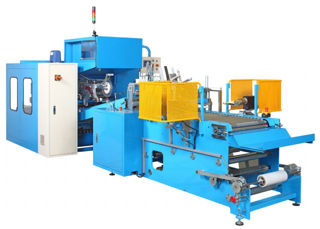 Tru-Brite’s Six-shaft Automatic Aluminum Foil and Cling Film Rewinder coupled with Automatic Rewinding & Shrinking Film Packaging Machine