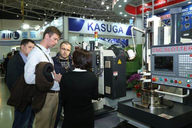 Stronger NT-dollar saps competitiveness of Taiwan-built machine tools. (machine tool supplier at trade show pictured) 