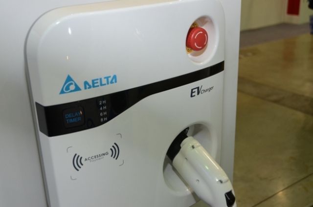 Delta's wall-mounted family EV charger.