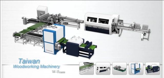 W-TEAM demonstrates Taiwan's first fully automatic production line of solid wood flooring. (Picture courtesy of MOEA.)