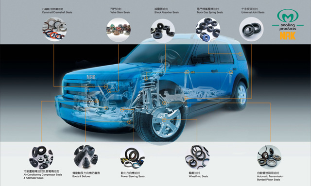 NAK supplies a variety of seals for use in different systems of a car.