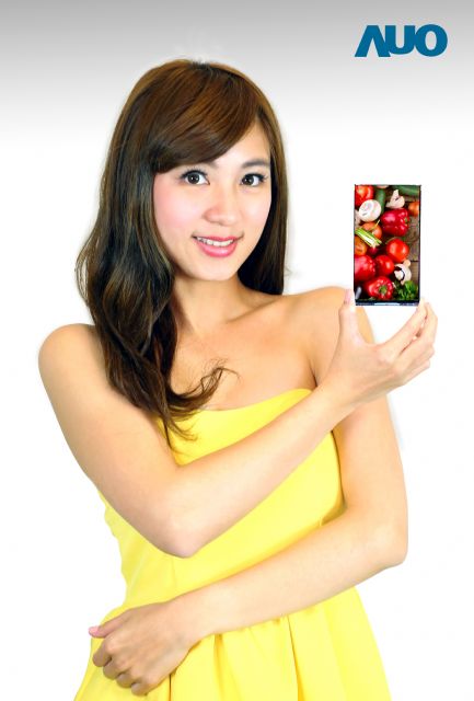 Alternative high-resolution display technologies  compete against LTPS. (photo of AUO's 5.5-inch FHD, a-Si smartphone display with high resolution, brightness and low power consumption)
