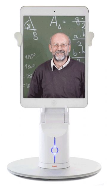 Kubi, a simple, engaging telepresence robot for tablet PCs. (photo from Revolve Robotics)

