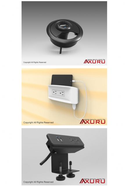 Axuru Technology designs USB chargers that are integrated and   attached to desks. 