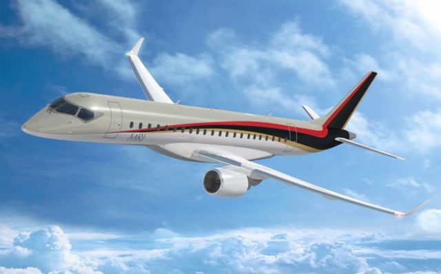 MRJ, a brand-new regional jet with key parts supplied by Taiwan's AIDC, an ODM from the project outset. (photo from Mitsubishi Aircraft) 