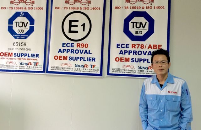 With Nan Hoang’s friction materials having obtained many certificates from all over the world, chairman Cheng is confidence to see the firm attain more sustainable growth in the global market (photo courtesy of Nan Hoang).