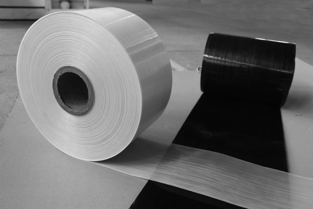 65% continuous glass fiber reinforced polyamide 6 UD-tape from CGN Juner New Materials Co., LTD. (photo courtesy of show organizer).