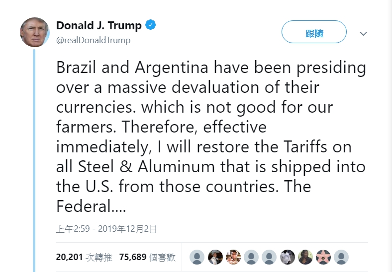 Trump to hit Brazil and Argentina with steel and aluminium tariffs
