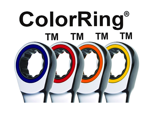 Colored ring embedded in heads have proven to be a successful design of Chang Loon’s ratchet box-end wrenches.