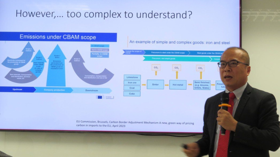 清華大學科技法律研究所高銘志教授提醒業者留意歐盟CBAM相關規範。