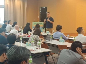 台灣綠能協會（TGEA）理事長、創揚科技董事長李泰安，14日主持第五屆第二次會員大會。翁永全/攝影