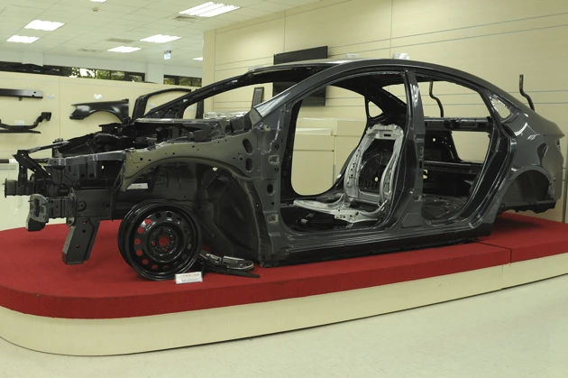 納智捷luxgen 5 Sedan車款之車體92.6%採用中鋼產製鋼材，高強度車用鋼之佔比亦達65%。 (中鋼/提供)