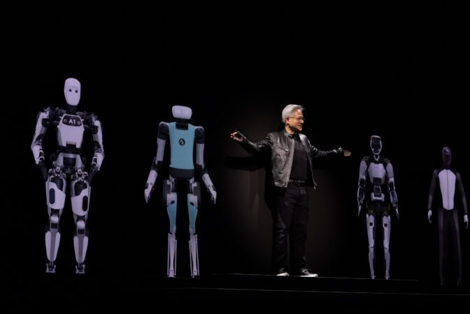 机器人商机爆发，在辉达（NVIDIA）、特斯拉等巨头推波助澜下，机器人应用成为今年台北国际电脑展（COMPUTEX 2025）全新焦点。辉达／提供
