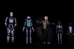 机器人商机爆发，在辉达（NVIDIA）、特斯拉等巨头推波助澜下，机器人应用成为今年台北国际电脑展（COMPUTEX 2025）全新焦点。辉达／提供